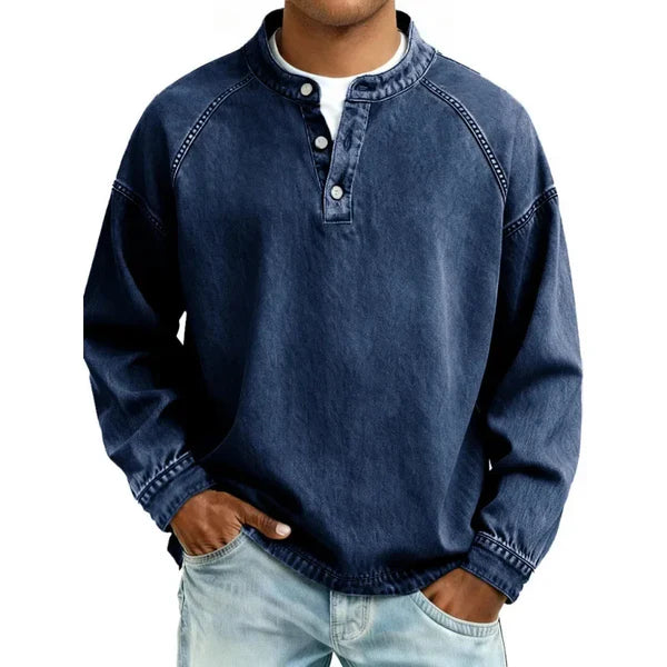 Everett | Vintage Gewassen Henley Shirt