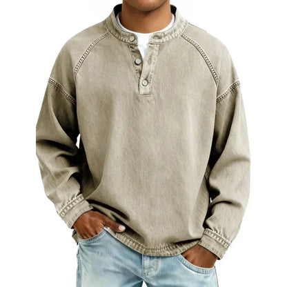 Everett | Vintage Gewassen Henley Shirt