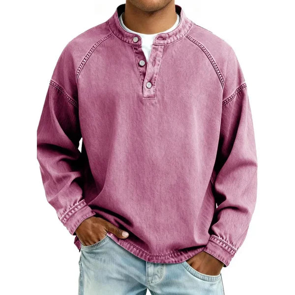 Everett | Vintage Gewassen Henley Shirt